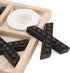 NIKKY HOME Rustic Wooden Tic Tac Toe Game Coffee Table Decor, 10.6 Inch Black & White Board