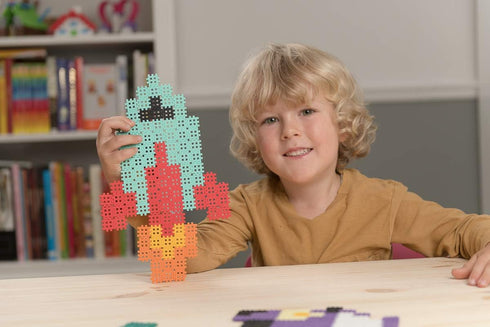 Crab Puzzle - 80 Interlocking Micro Waffle Block Pieces, STEM STEAM Building Montessori Toys for Boys and Girls 5+