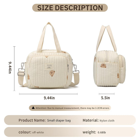 Fwkekye 7 2 Small Diaper Bag Tote, Crossbody Diaper Bag Mini Purse with Pockets, Travel Baby Bag for Boys & Girls