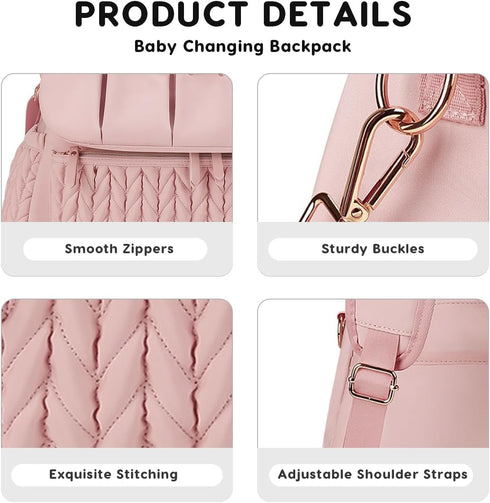 SONARIN Backpack Mummy Convertible Diaper Bag Waterproof Nappy Changing Bag Travel Bag with Changing Pad & Shoulder