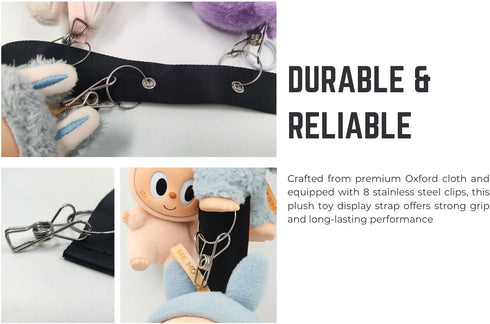 Juglok 15-17cm 8 (1-Pack Plush Toy Display Strap for Blind Box Style Dolls, Stuffed Animal Hanging Chain with Clips