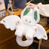 PEACH CAT Cute Bat Bunny Plush Pillow, Kawaii Rabbit Stuffed Animal for Kids, White 9"