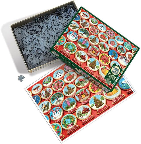 Cobble Hill 1000 Piece Puzzle - Snow Globe Cookies, Sample Poster Included