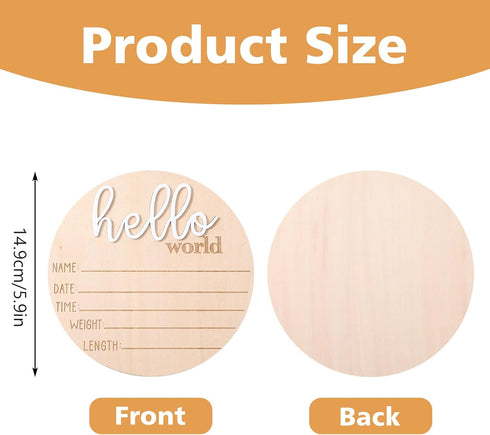 Qianyu 3 Pcs Gender Reveal Sign for Baby Birth Its a Boy Its a Girl Wooden Announcement Sign for Hospital Newborn