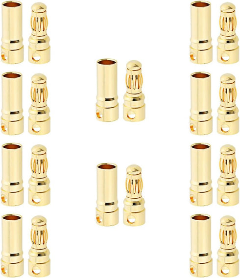 10 Sets Hobbypark Female Male 3.5mm Gold Bullet Banana Connectors for RC ESC LIPO Battery Device