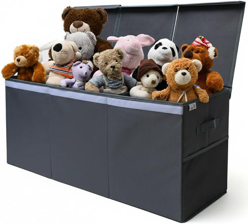 SoftOwl Extra Large Toy Storage Organizer with Lid - Sturdy, Collapsible Toy