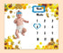 Baby Monthly Milestone Blanket| Sunflower Bee Honeycomb Golden Honey Pot | Newborns 1 to 12 Months Unisex Include 4 Frames and 1 Headband 48"x40" BTQQPH118 by PHMOJEN