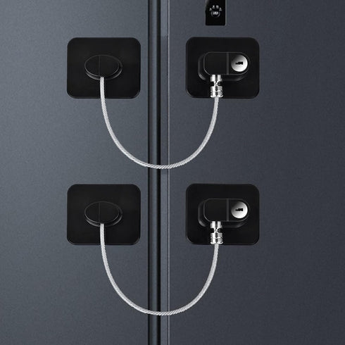 Fridge Lock (2 Pack) with Keys, Refrigerator Lock for Cabinets, Drawers, Dishwasher, Child Safety Locks
