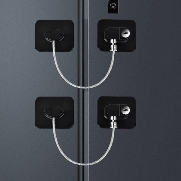 Fridge Lock (2 Pack) with Keys, Refrigerator Lock for Cabinets, Drawers, Dishwasher, Child Safety Locks