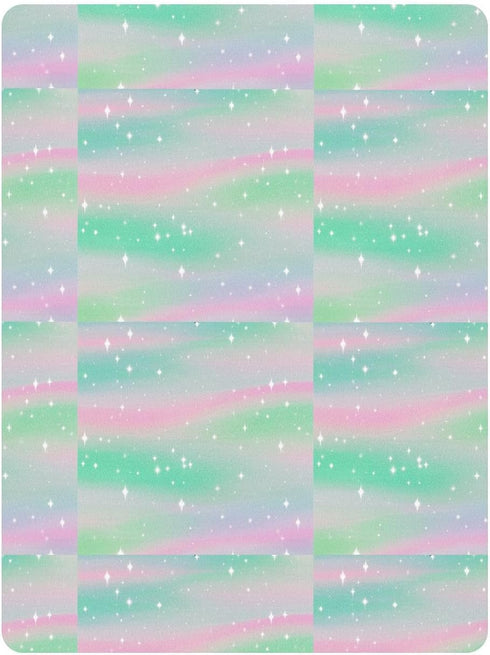miaozhen 1 Pack 52x28 Cotton Baby Crib Sheets Soft Stretchy Childish Star Green Peach Gradient Toddler Mattress Sheet