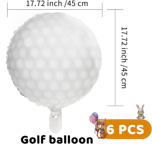 Sosation Huge 18 Inch Golf Balloons Aluminum Foil Balloon Arch for Masters Golf Birthday Party Decorations (6 Pieces)