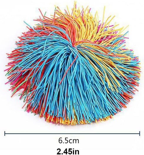 Estimable 16 PCS Sensory Fidget Stringy Balls, Multicolor Soft Rubber Bouncy Stress Balls, Pull Stretch Elastic Ball