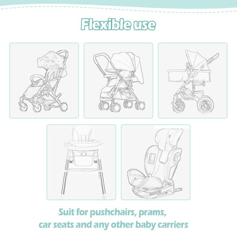 KAKIBLIN Toddler Head and Body Support Pillow for Car Seats and Strollers - Gray Star Design