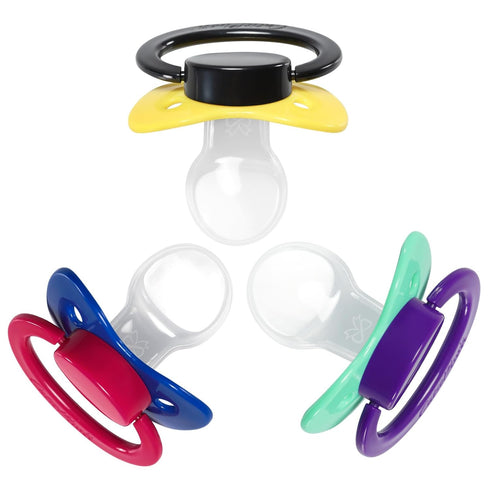 Large Shield Pacifier in Blue, Green, and Yellow - CutiePlusU