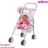 3+ Adora Baby Doll Stroller with Umbrella Shade & Ruffle Trim, Adjustable Sun Cover and Doll Accessory Storage