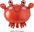 Cheosruy 4Pcs Crab Balloons Ocean Animal Foil Balloons for Birthday Baby Shower Ocean Crab Under the Sea Themed Party