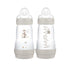 MAM 9 oz (2 Count), Easy Start Matte Anti-Colic Baby Bottles, Medium Flow Nipples, Unisex & Baby Boy Bottles
