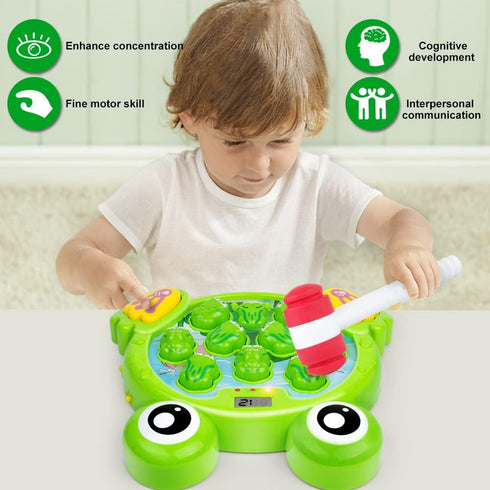 YEEBAY Whack A Frog Game with 2 Hammers, Toddler Learning Toy, Fun Birthday Gift for Kids Age 2+