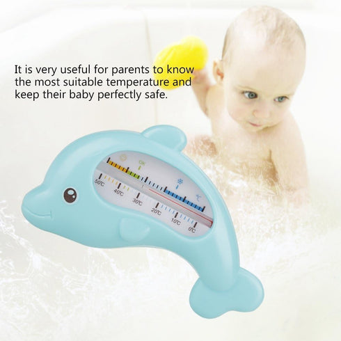 Cute Blue Dolphin Baby Bath Thermometer for Safe Bathing