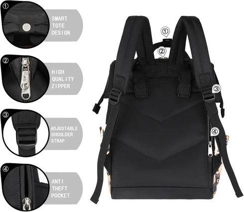 Hsnar Backpack Cartoon Dog Cute Waterproof Diaper Bag Large Capacity Baby Bag with Stroller Straps, Multi-Pocket Diaper