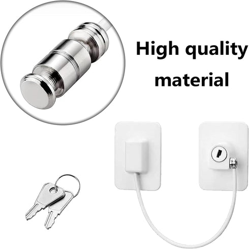 Upgrade 2025 Window Door Lock, 2Pcs Adhesive Cable Restrictor with Keys, Baby Child Safety Anti-Theft Lock