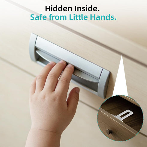 yuBiuBiu (10 Pack) Child Safety Cabinet Locks Hidden Child Proof Cabinet Locks with Extra-Long Locking Arm, Strong