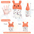 HOTUT 2Pack 0-6 6-12 Silicone Teething Mitt, Rabbit Baby Teething Toy for Months, Food Grade Silicone Infant Teething