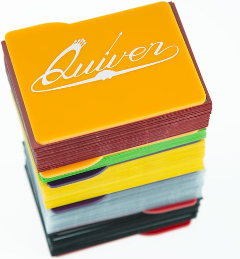 Quiver Time 7-Piece Set Orange and Purple Card Case Dividers & Separators - Ideal for Tabletop Gaming