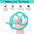 Mombella Teething Toys 6-12 Months - 2 in 1 Snail Baby Teether & Rattle Toys, BPA FREE (Teal)