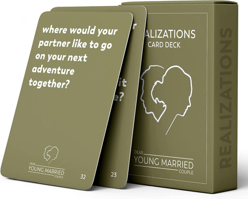 REALIZATIONS Card Deck - Fun Game for Couples - 52 Questions to Know Your Partner - Dating Gift