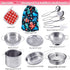 Tiny Cookware Utensils Pretend Play Kitchen Toys, Stainless Steel Cooking Set, Montessori Kitchen Playset for Kids,