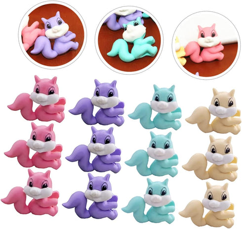 36pcs Squirrel Erasers for Kids, Mini Bulk Classroom Toys, Animal Plastic Decorate, Christmas Erasers for Toddler