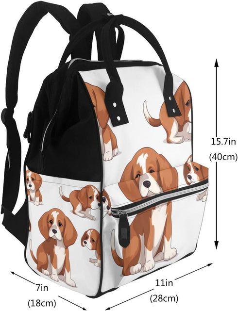 DWVTSLH Backpack Mummy Backpack Beagle Dog Diaper Bag Multifunction Nappy Bags Waterproof Large Capacity Travel