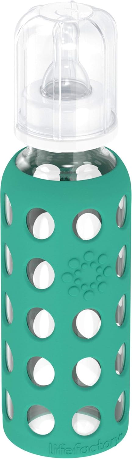 Set (1) 9-Ounce (1) 16-Ounce Lifefactory Baby & Me Glass Bottle Gift Baby Bottle Kale, Glass Bottle Optic White