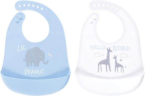 Luvable Friends Unisex Baby Silicone Bibs