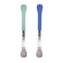 Nuby 2-in-1 Hot Safe Feeding Spoons, 2-Pack for Babies 6+ Months (Blue and Aqua)