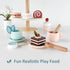 Set Playset Set PairPear Tea Party Dessert Stand -Wooden Toys Pretend Play Food Kitchen Accessories for Toddler Tea