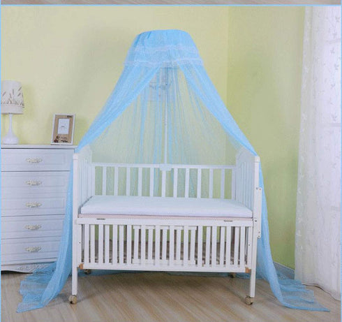 RuiHome Baby Crib Cot Bed Mosquito Net with Stand Palace-Style Dome Netting Curtain Infants Nursery Bedroom Decor