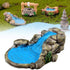Blue DIY Miniature Water Pool Fairy Garden Lawn Ornament, Outdoor Statues for Dollhouse Decor Craft