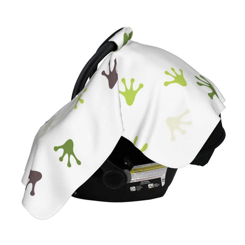 Hcpwzrf Footprints of Colored Frogs Baby Car Seat Cover & Nursing Cover - Breathable Stretch Multi-Use Cover