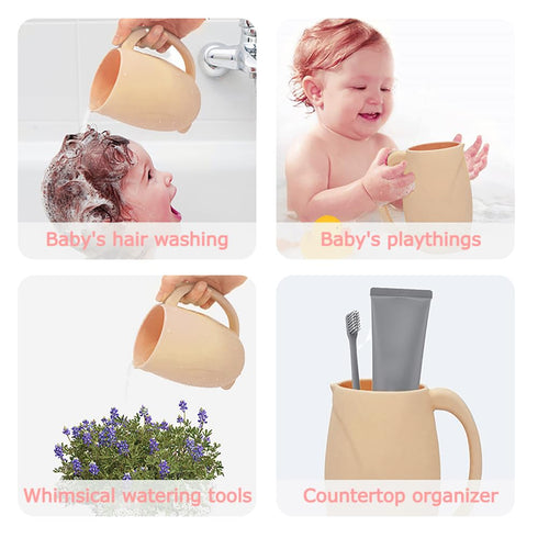 UMUACCAN 17oz/500ml, Baby Bath Rinse Cup, Baby Bath Toys for Toddlers & Kids, Safety Protection Soft Silicone Cup