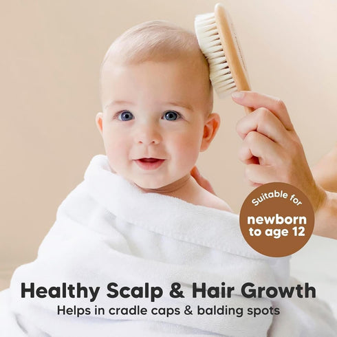 ZYMECH Customized Newborn Name Wool Brush Wooden Comb Personalized Baby Hair Brush Head Portable Comb Bath Hair Brush