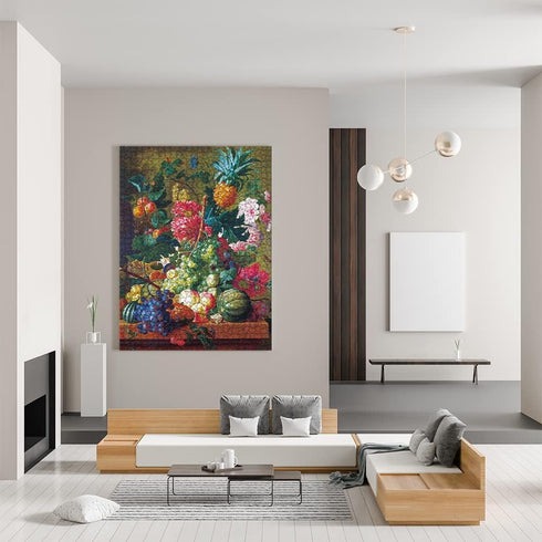 MaxRenard Oil Painting Jigsaw Puzzle 1000 Pieces for Adults, Fruit and Flowers Fine Art Puzzle Home Decoration