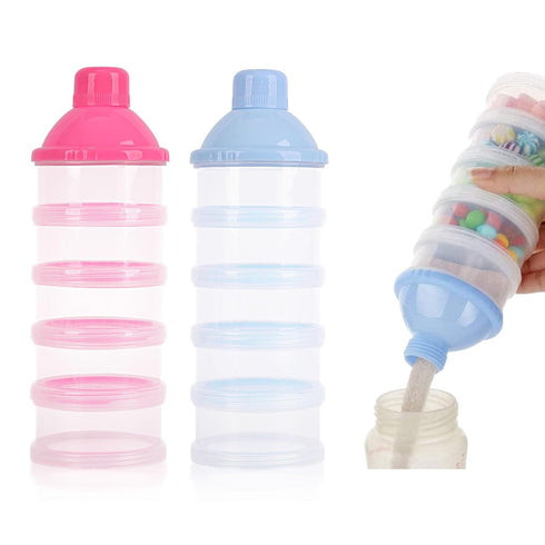 Manwetye 2 PCS 5 Layers Baby Milk Powder Dispenser, Milk Powder Pots, Formula