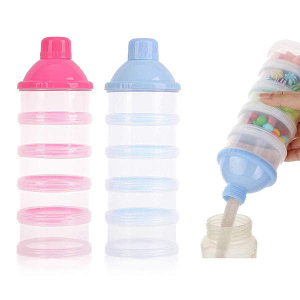 Manwetye 2 PCS 5 Layers Baby Milk Powder Dispenser, Milk Powder Pots, Formula