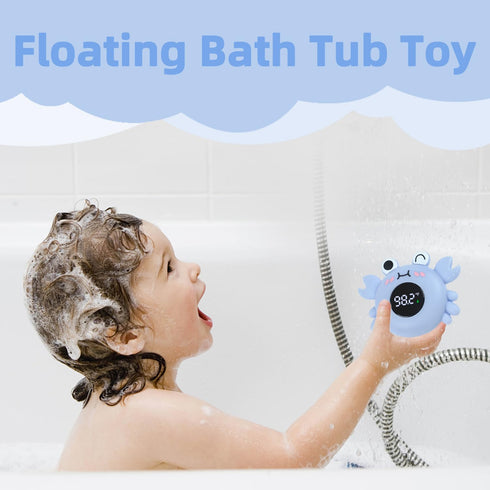 Baby Bath Thermometer Tub Water Temperature Thermometer for Bathtub, Crab Floating Toy Gift for Newborns and Toddlers