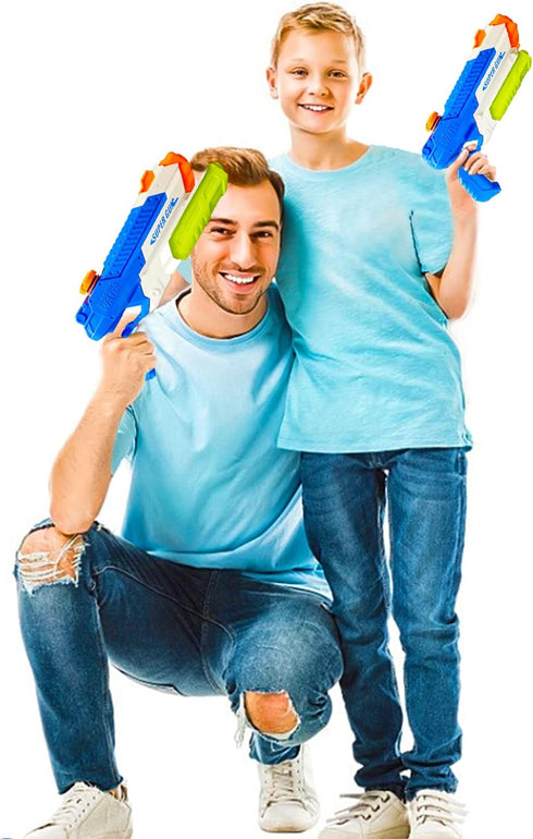 Summer Soaker Water Guns for Kids, 400CC/40ft Squirt Guns for Boys, Girls, Adults - 2 Pack Outdoor Toy