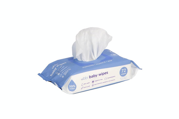 Ubbi Fragrance-Free Baby Wipes, 99% Water Based, Plant Based Wipes, Hypoallergenic for