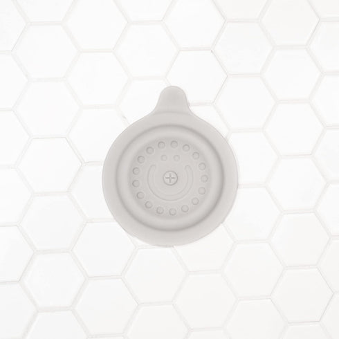 Ubbi Bathtub Drain Cover, Silicone Drain Stopper with Suction for Baby Bath Time Accessory, Gray
