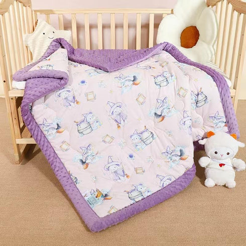 40"x40", Pack Baby Comforter Lightweight Down Alternative Quilted Blanket for n Play, Bassinet & Crib, Soft Minky Dots